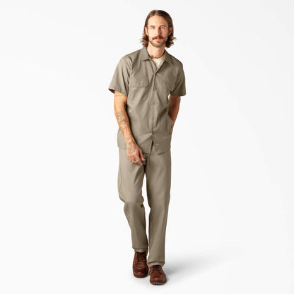 Men's Dickies Slim Fit FLEX Twill Work Shirt - Desert Sand