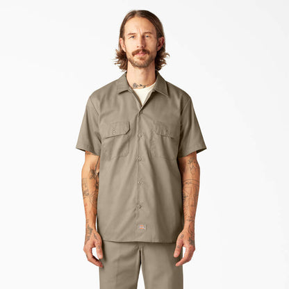 Men's Dickies Slim Fit FLEX Twill Work Shirt - Desert Sand