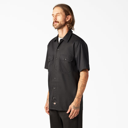 Men's Dickies FLEX Relaxed Fit Short Sleeve Work Shirt - Black