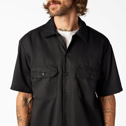 Men's Dickies FLEX Relaxed Fit Short Sleeve Work Shirt - Black