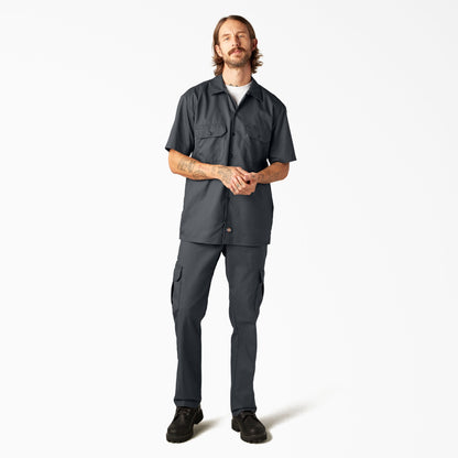 Men's Dickies FLEX Relaxed Fit Short Sleeve Work Shirt - Charcoal