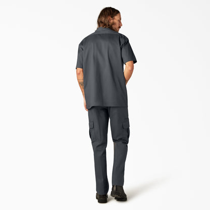 Men's Dickies FLEX Relaxed Fit Short Sleeve Work Shirt - Charcoal