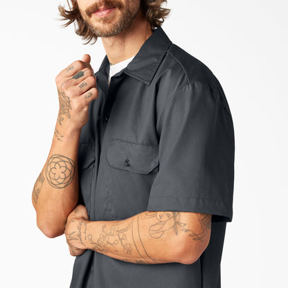Men's Dickies FLEX Relaxed Fit Short Sleeve Work Shirt - Charcoal