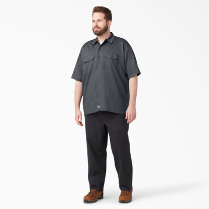 Men's Dickies FLEX Relaxed Fit Short Sleeve Work Shirt - Charcoal