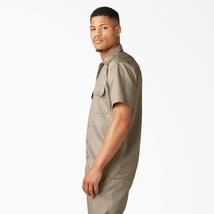 Men's Dickies FLEX Relaxed Fit Short Sleeve Work Shirt - Desert Sand