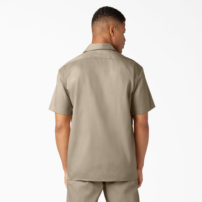 Men's Dickies FLEX Relaxed Fit Short Sleeve Work Shirt - Desert Sand