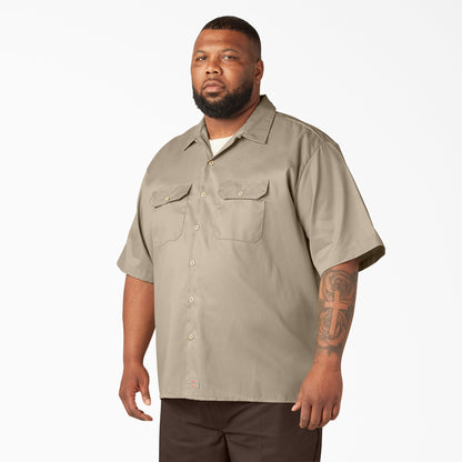 Men's Dickies FLEX Relaxed Fit Short Sleeve Work Shirt - Desert Sand
