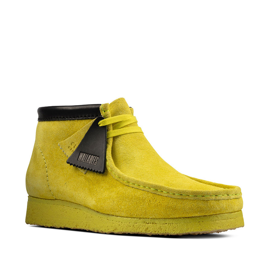 Men's Clarks Wallabee Boot - Lime Green Suede