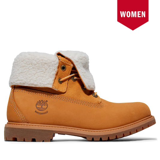 Women's Timberland Warm-Lined Waterproof Roll-Top Boot Wheat Nubuck
