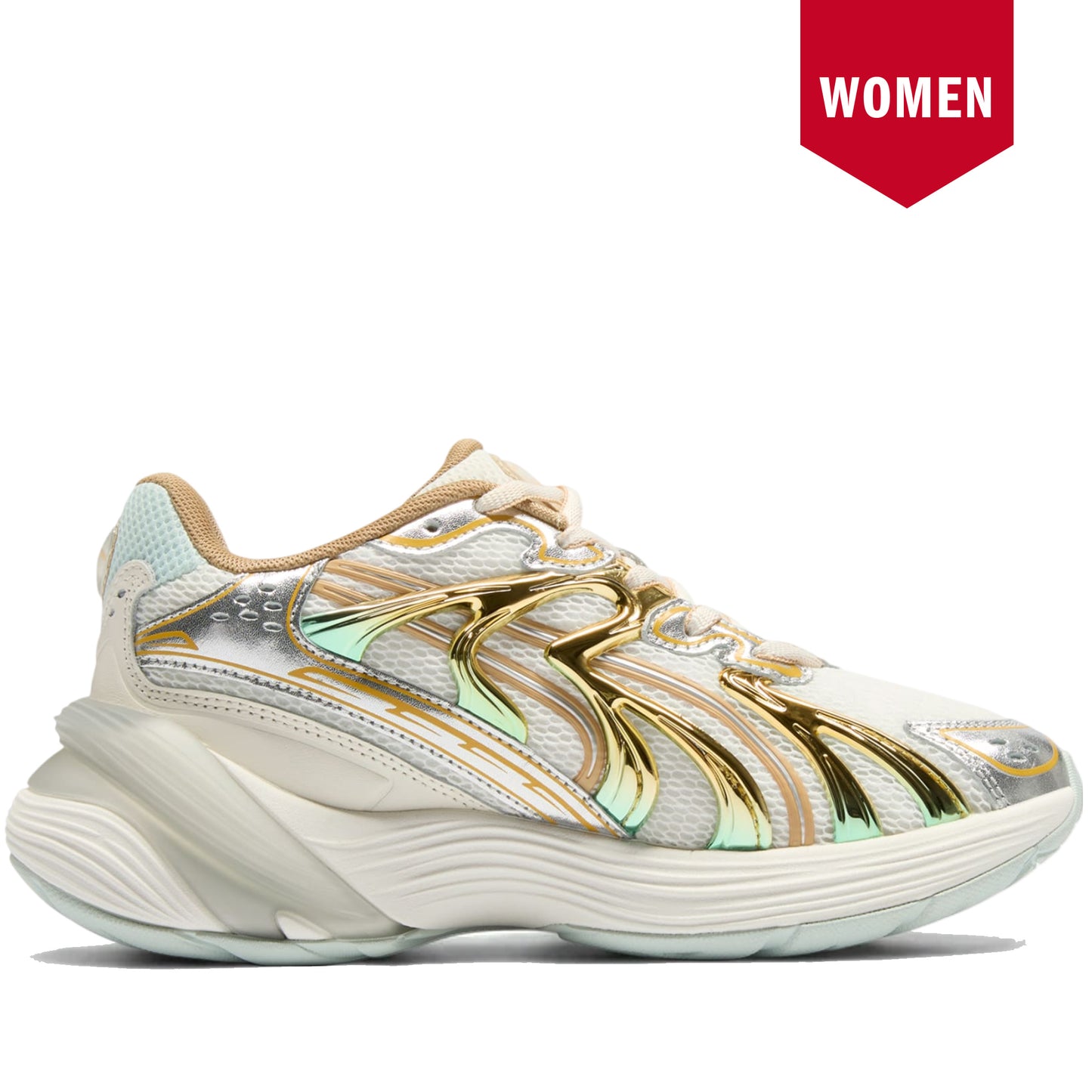 Women's Puma Inverse Shimmer - Warm White/Archive Gold Side