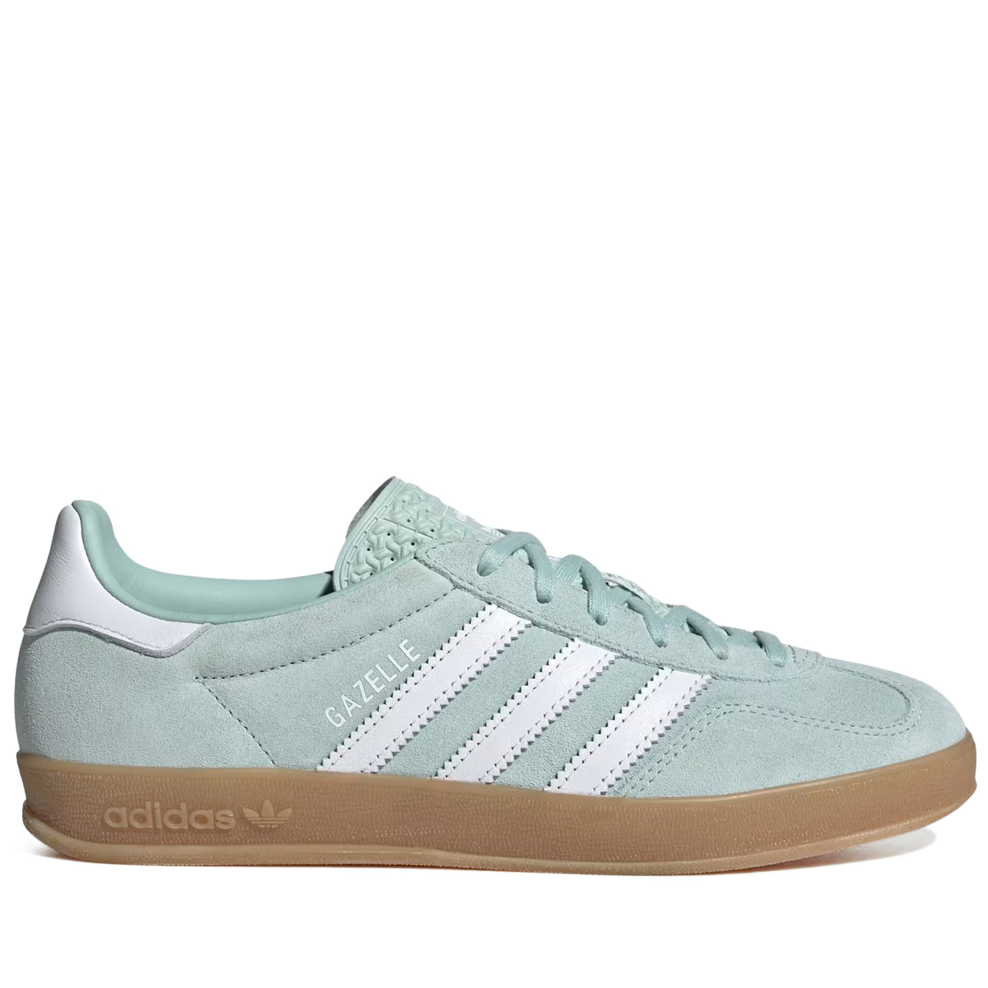 Women's Adidas Gazelle Indoor Shoes - Ash Green/Cloud White/Gum - 10 Women's Adidas Gazelle Indoor Shoes - Ash Green/Cloud White/Gum - 10