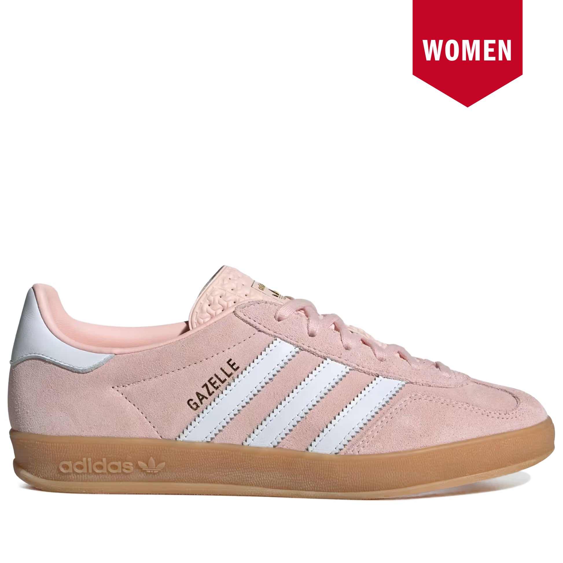 Women's Adidas Gazelle Indoor Shoes - Sandy Pink/Cloud White/Gum - 6 Women's Adidas Gazelle Indoor Shoes - Sandy Pink/Cloud White/Gum - 6