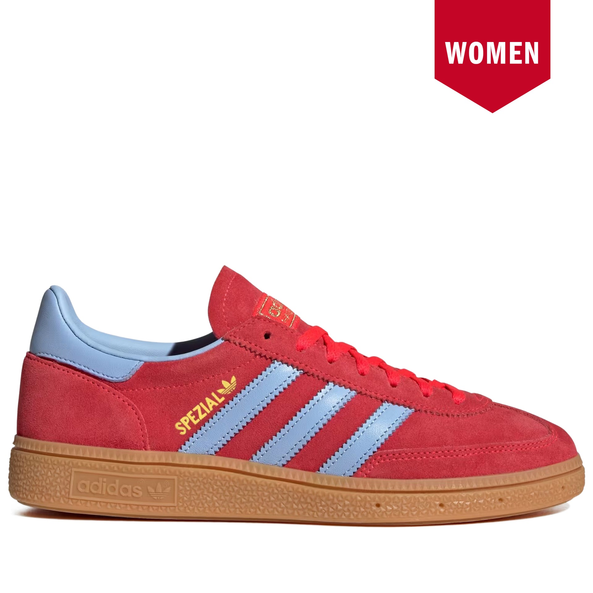 adidas Handball Spezial Shoes - Women's - Red / Glow Blue / Gum