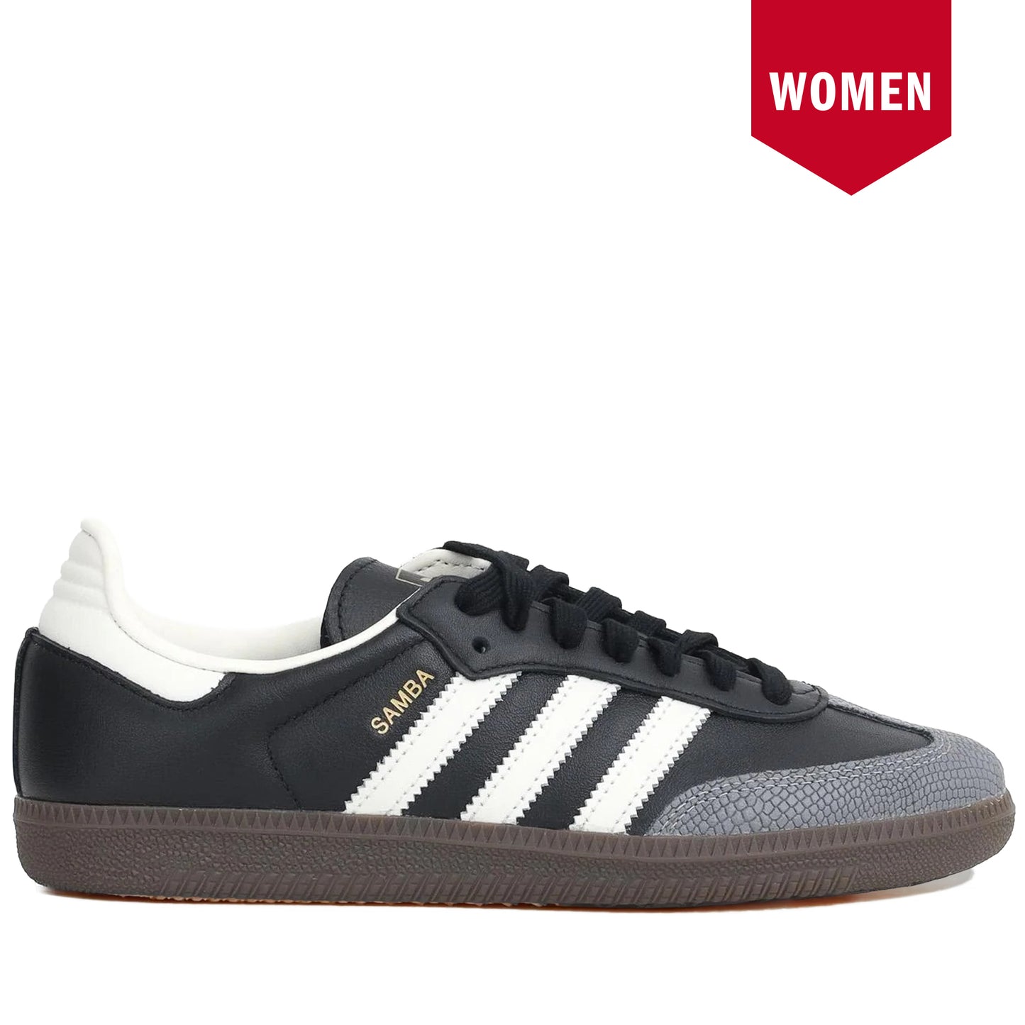 Women's Adidas Samba OG - Black/Off White/Snakeskin