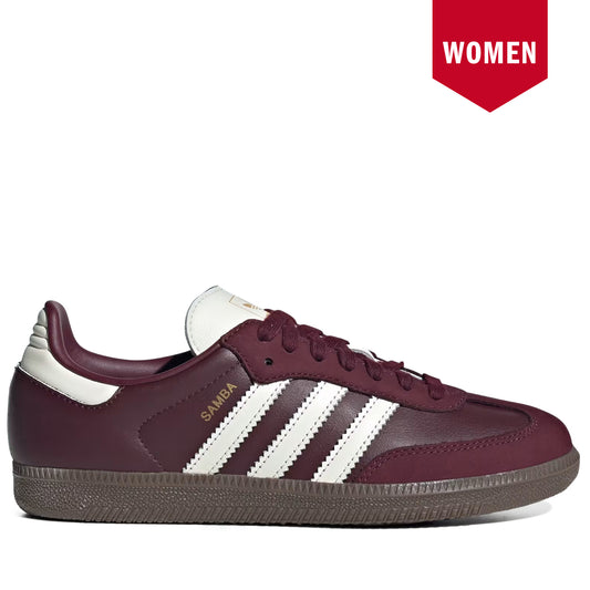 Women's Adidas Samba OG Maroon Off White Gum