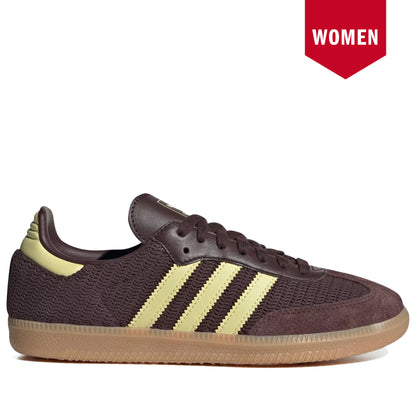 Women's Adidas Samba OG Shadow Brown Powder Yellow Gum