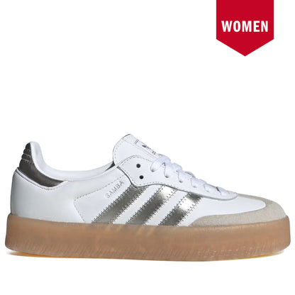 Women's Adidas Sambae Cloud White Silver Metallic Gum