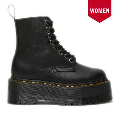 Women's Dr. Martens 1460 Pascal Max Leather Platform Boots - Black Pisa