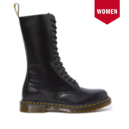 Women's Dr. Martens 1914 Smooth Leather Tall Boots - Black Smooth