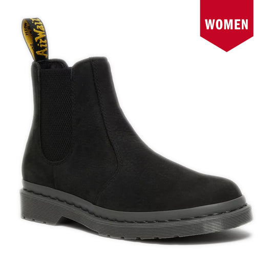 Women's Dr. Martens 2976 Mono Milled Nubuck  Leather Chelsea Boots - Black