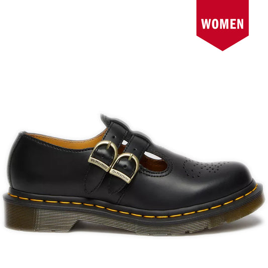 Women's Dr. Martens 8065 Smooth Leather Mary Jane Shoes - Black Smooth
