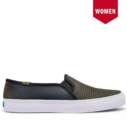 Women's Keds Double Decker Embossed Leather - Black