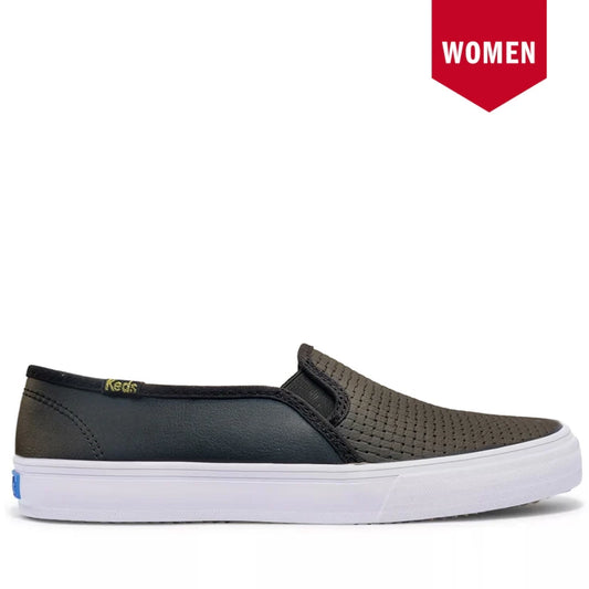 Women's Keds Double Decker Embossed Leather - Black