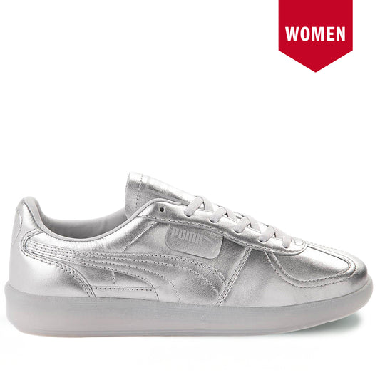 Women's Puma Palermo Chrome Shoes - Silver/Feather Gray