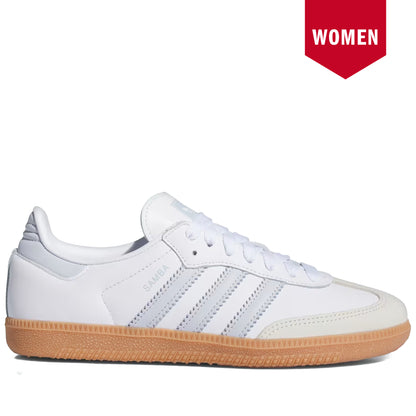 Women's Adidas Samba OG Shoes - Cloud White/Halo Blue