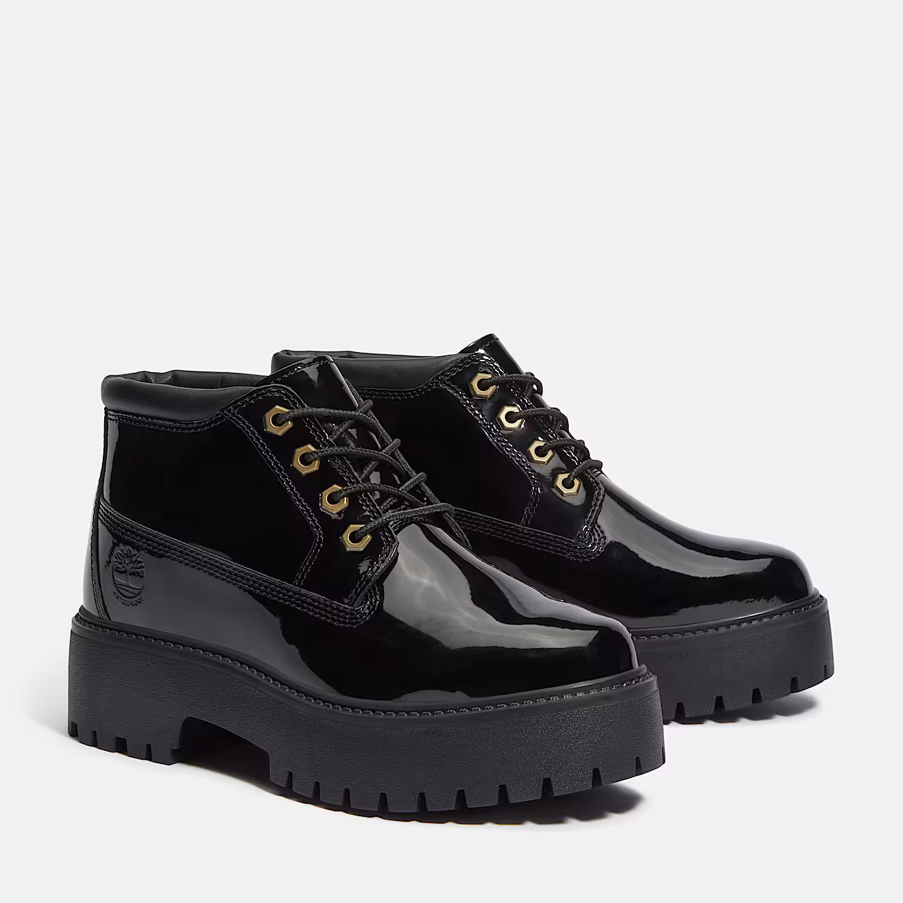 Women´s Timberland Patent Leather Stone Street Platform Chukka - Black