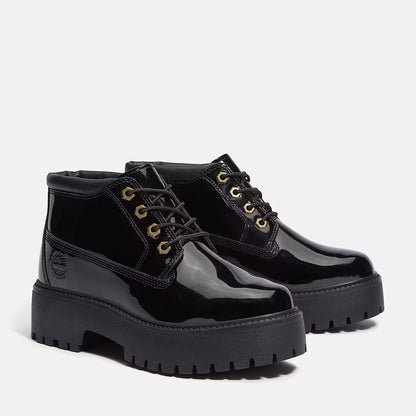 Women´s Timberland Patent Leather Stone Street Platform Chukka - Black