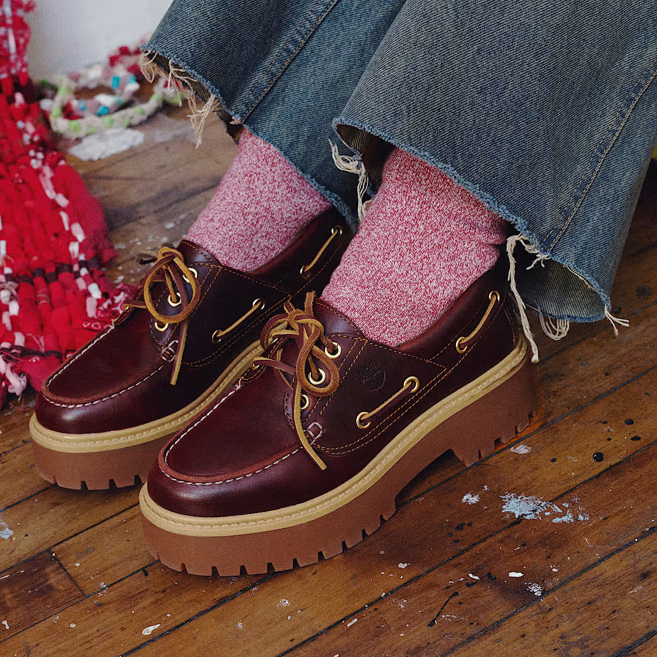 Women's Timberland Stone Street Platform Boat - Rootbeer