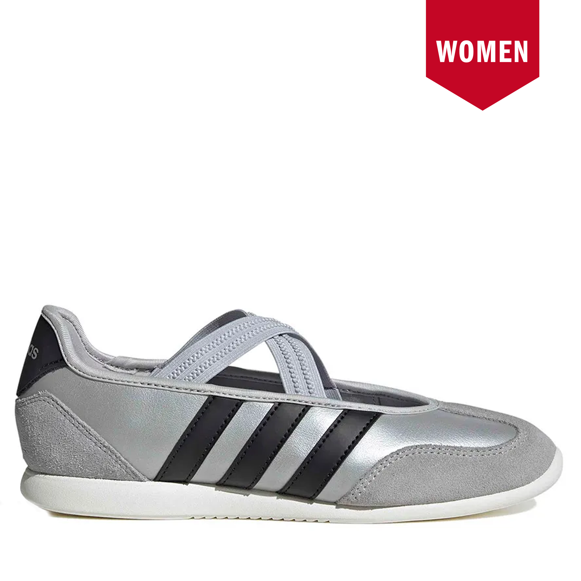 Women's Adidas Barreda Mary Jane Silver Met Core Black
