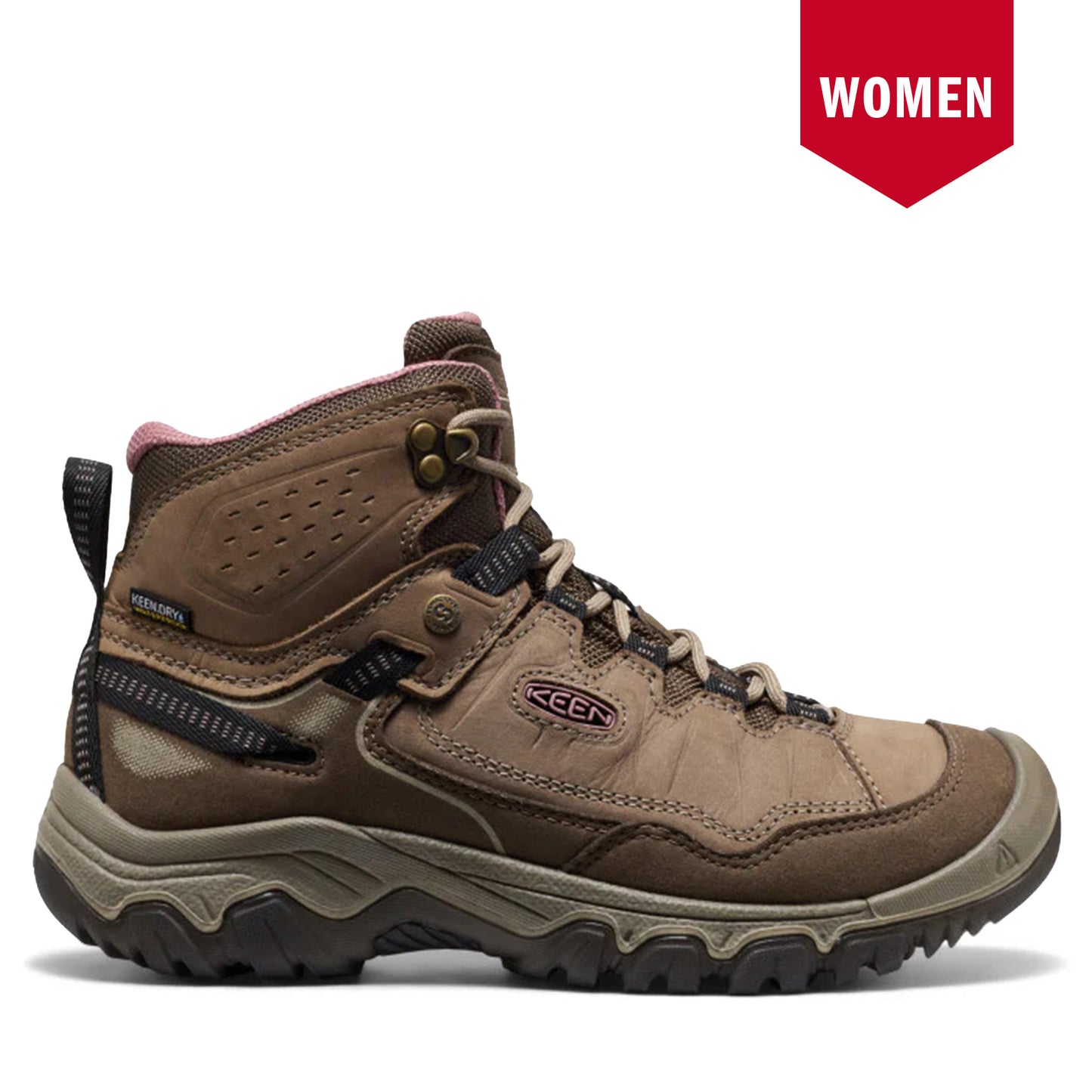 Women's Keen Targhee IV Wide Waterproof Hiking Boot - Brindle/Nostalgia Rose Brindle Nostalgia Rose