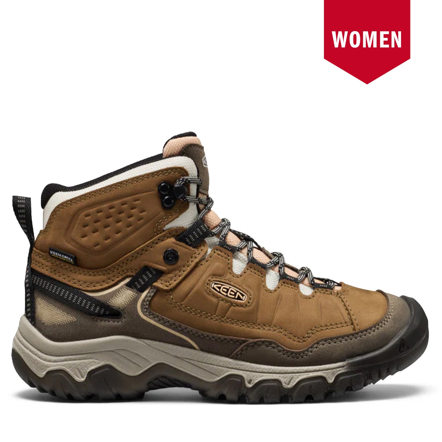 Women's Keen Targhee IV Waterproof Hiking Boot - Coyote/Peach Fuzz