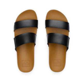 Women's Reef Cushion Vista Slides - Black / Nature