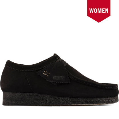 Women's Clarks Wallabee - Black Suede Black