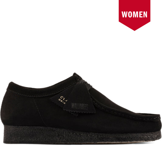 Women's Clarks Wallabee - Black Suede