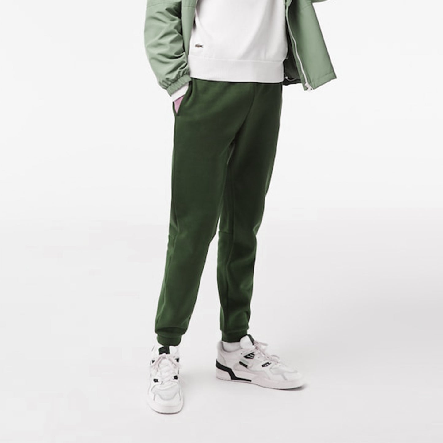 Men's Lacoste Tapered Leg Sweatpants - Khaki Green