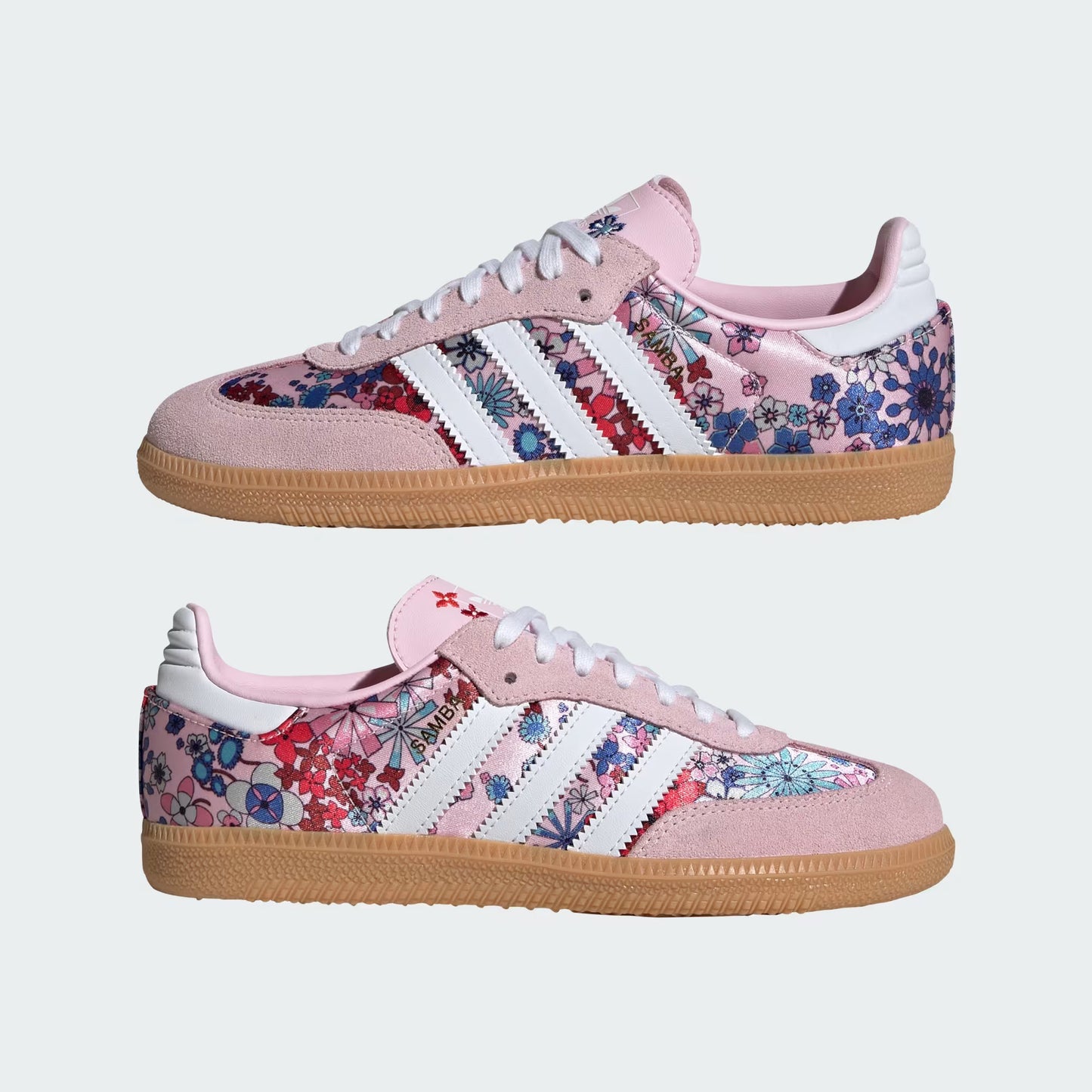 Pre School Adidas Samba OG Liberty London Elastic Lace - Clear Pink/Cloud White