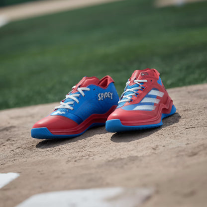 Grade School Adidas Marvel Spider-Man Adizero Impact Turf - Vivid Red/Lucid Ray Blue