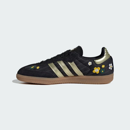 Women's Adidas Originals x Liberty London Samba OG - Core Black/Gold Metallic