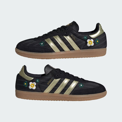 Women's Adidas Originals x Liberty London Samba OG - Core Black/Gold Metallic