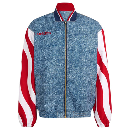 Adidas Denim Graphic Track Top - White/Dark Blue White Dark Blue