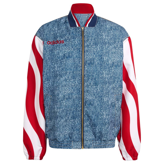 Adidas Denim Graphic Track Top - White/Dark Blue White Dark Blue