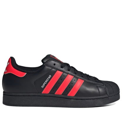 Men's Adidas Superstar II Shoes - Core Black/Lucid Red