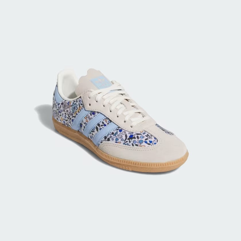Pre School Adidas Samba OG x Liberty London Shoes - Blue/Off White/Gum