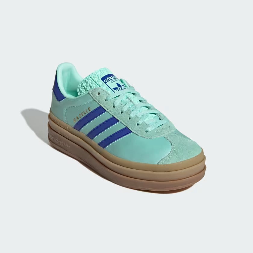 Women's adidas Gazelle Bold Clear Mint/Lucid Blue/Gold Metallic / 7 Women's adidas Gazelle Bold Clear Mint/Lucid Blue/Gold Metallic / 7