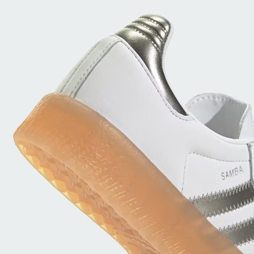 Women's Adidas Sambae - Cloud White/Silver Metallic – Cool J's