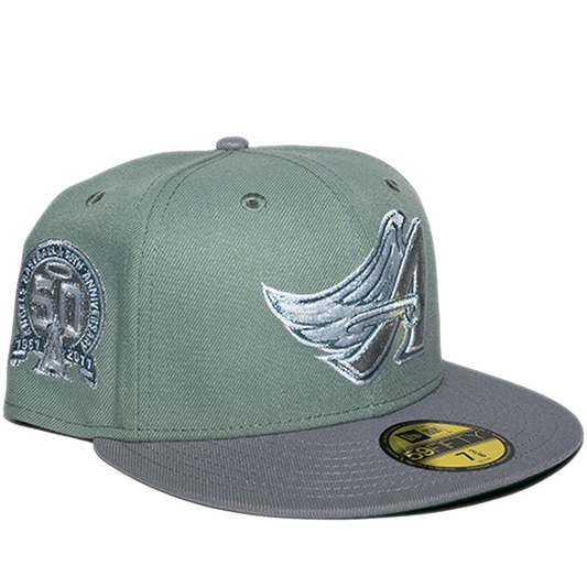 New Era Los Angeles Angels 59Fifty Fitted Hat - Everest Green/ Grey